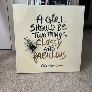 Luxury Wall Art Chanel Quote “A Girl shouldd be two things classy and fabulous”